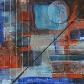 2023, Foto vom Original überarbeitet im Kartenformat,14,7x21, Acryl, Pastell, Seide, Foto Karte 022 "Im Mondschein"